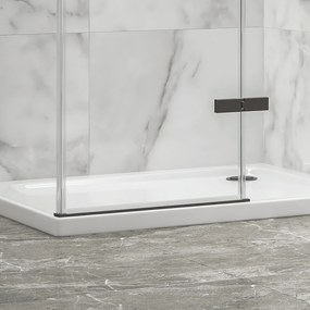 Box doccia 80x80 telaio gun metal porta battente laterale fisso 80cm | KT5000GM - KAMALU