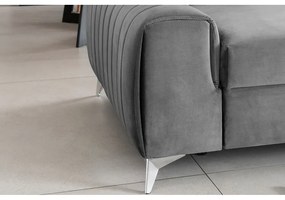 Divano grigio chiaro allungabile e rivestimento in velluto 261 cm Laurence – ELTAP