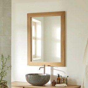 Tikamoon - Specchio in legno di teak massello 90x70 bagno Tikamoon
