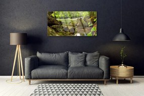 Quadro acrilico Natura del lago di roccia 100x50 cm