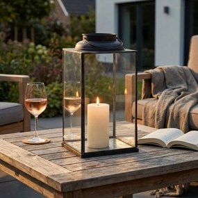 CAROLINE - lanterna in vetro e acciaio