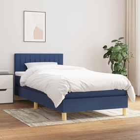 Giroletto A Molle Con Materasso Blu 90x190 Cm İn Tessuto /