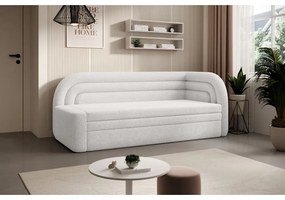 Divano color crema allungabile/con contenitore con penisola a destra e rivestimento in bouclé 223 cm Fabillo – ELTAP