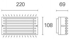 Applique Da Esterno Moderna Grid Alluminio E Termoplastica Grigio Led 10W 4000K