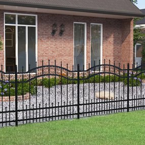 Recinzione Da Giardino Con Punta A Lancia Nera 140cm Acciaio /