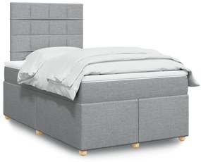 Giroletto A Molle Con Materasso Grigio Chiaro 120x200cm Tessuto /
