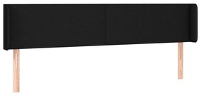 Testiera ad orecchio nera 203x16x78/88 cm in tessuto