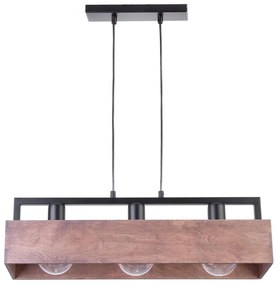 Lampadario a sospensione con filo DAKOTA 3xE27/60W/230V legno/nero