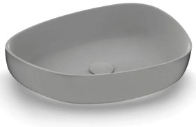 Lavabo da appoggio OLYMPIA CERAMICA irregolare in ceramica L 55 x H 14 x P 40 cm grigio
