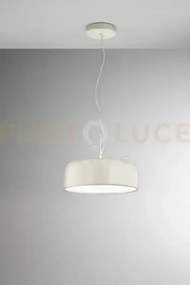 Velia sospensione in metallo bianco panna lucido led 40w + 10w cct...