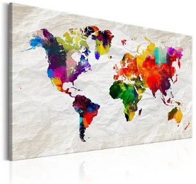 Quadro World Map  Rainbow Madness  Colore colorful, Dimensioni e Misure 90x60