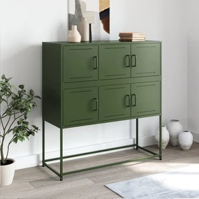 Credenza verde oliva 100,5x39x79 cm in acciaio