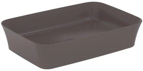 Lavabo da appoggio rettangolare in ceramica L 55 x H 12.5 x P 38 cm marrone