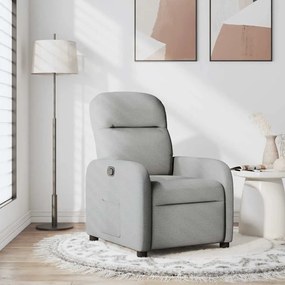 Poltrona Reclinabile İn Tessuto Grigio Nuvola /