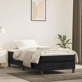 Materasso A Molle Insacchettate Nero 80x220x20 Cm İn Velluto /