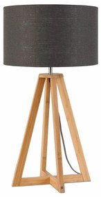 Lampada da tavolo Everest con paralume grigio scuro e struttura in bambù - Good&amp;Mojo