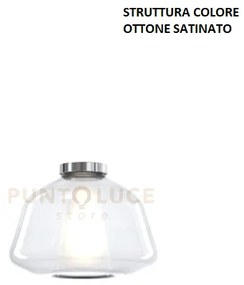 Plafoniera ottone sat. vetro alpha trasparente 1176os-pl1 alpha-tr