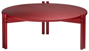 Tavolino rotondo rosso in legno di pino ø 80 cm Sticks - Karup Design