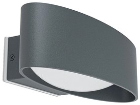 Applique Esterno Contemporanea Chinoa Alluminio Grigio Policarbonato Trasp Led