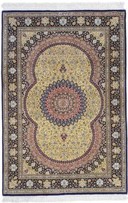 Ghom Tappeto 100 x 150 Blu (Iran) Annodato A Mano