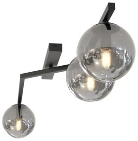 Plafoniera NATON 3xE14/10W/230V nero/fumé