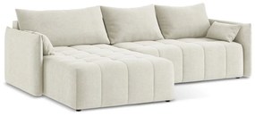 Divano angolare beige allungabile/con contenitore (con penisola a sinistra/con chaise lounge) Moku – Makamii