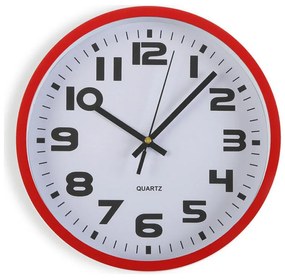 Orologio da Parete Rosso Plastica (3,8 x 25 x 25 cm)