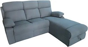 Divano Angolare Recliner 3 Post Con Penisola Contenitore Destra Grigio