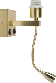 Applique Art Déco oro con USB e braccio flessibile - Brescia Combi
