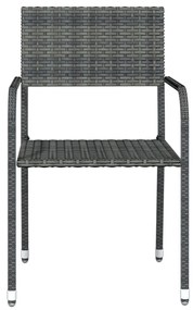 Set mobili da pranzo da giardino 5 pz grigio