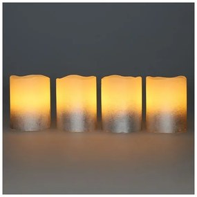 Solight 1V284 - Set da 4 candele LED in cera naturale, alimentazione 1x CR2032, luce bianco caldo