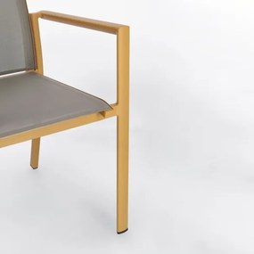 Sedia Da Esterno In Alluminio E Textilene Con Braccioli Konnor Senape Bizzotto