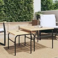 Tavolini da Giardino Impilabili 2pz Marrone e Nero in Acciaio 4009307