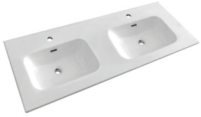 Lavabo a incasso rettangolare L 121 x H 17.5 x P 47 cm in ceramica bianco lucido
