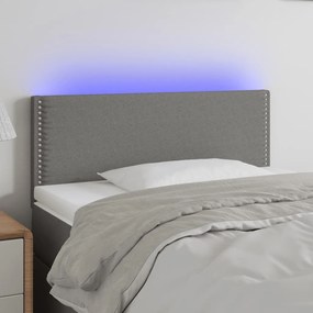 Testiera A Led Grigio Scuro 90x5x78/88 Cm İn Tessuto /
