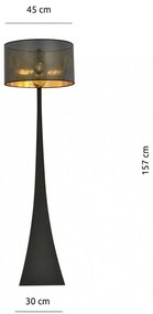 Lampada da Terra ESTRELLA LP1 in Acciaio E27 Colore del corpo Nero