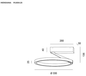 MERIDIANA lampada da parete/soffitto lamp 33W bronzo dimmerabile