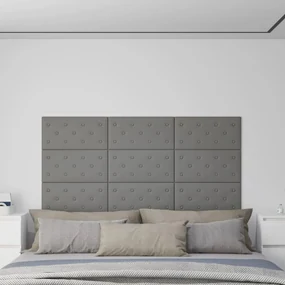 Pannelli Murali 12 Pz Grigi 60x30 Cm Similpelle 2,16 M² /