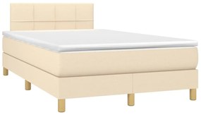 Giroletto a molle con materasso crema 120x200 cm in tessuto