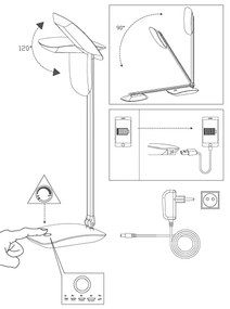 Eglo 95694 - Lampada LED da tavolo CAJERO 1xLED/4,5W/USB