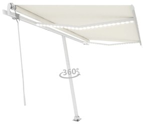 Tenda Automatica con Sensore Vento e LED 400x350 cm Crema