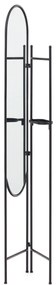 Kave Home - Paravento Vaniria in metallo nero con specchio 82 x 183 cm