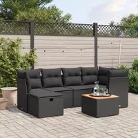 Set Divani da Giardino con Cuscini 7pz Nero Polyrattan 3264723