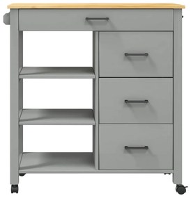 Carrello da cucina monza 84x40x90 cm in legno massello di pino