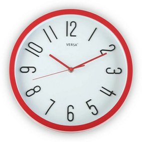 Orologio da Parete Rosso Plastica (Ø 30 cm)