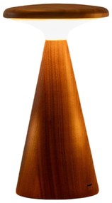 Lampada da tavolo LED colore naturale scuro con paralume in legno (altezza totale 14 cm) Sylva – Gingko