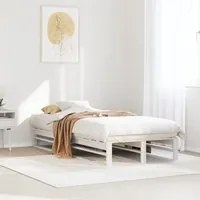 Letto senza Materasso Bianco 90x190 cm in Legno Massello Pino 850861