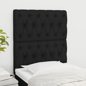Testiera 2 Pz Nera 80 X 7 X 78/88 Cm İn Tessuto /
