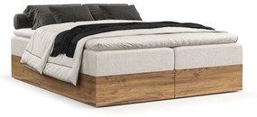 Letto boxspring con contenitore in beige-naturale 180x200 cm Faro - Maison de Rêve