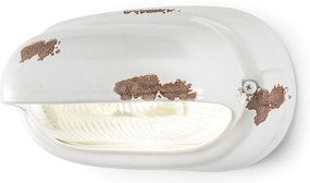 Applique Vintage Orizzontale Ceramica Bianca 1 Luce E27